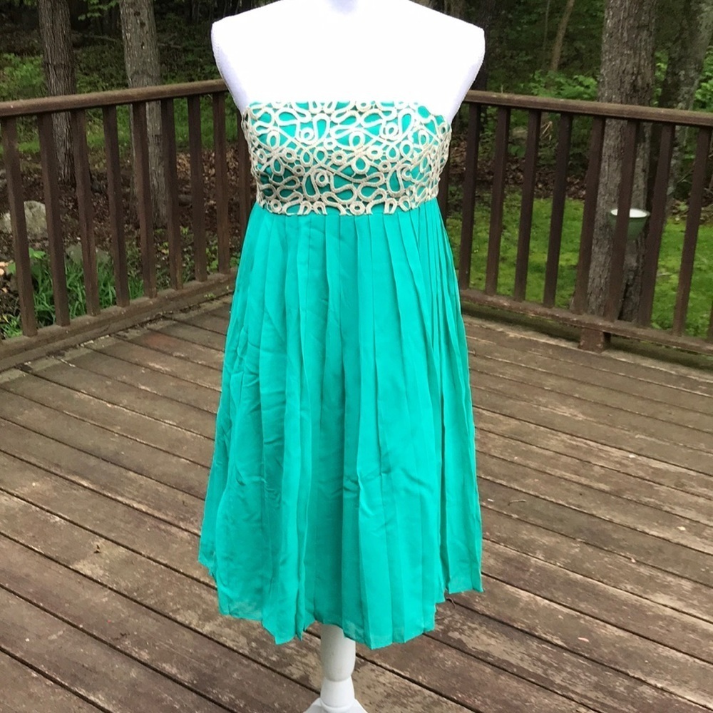 LILLY PULITZER Size 4 silk Jillie strapless dress - Picture 1 of 8
